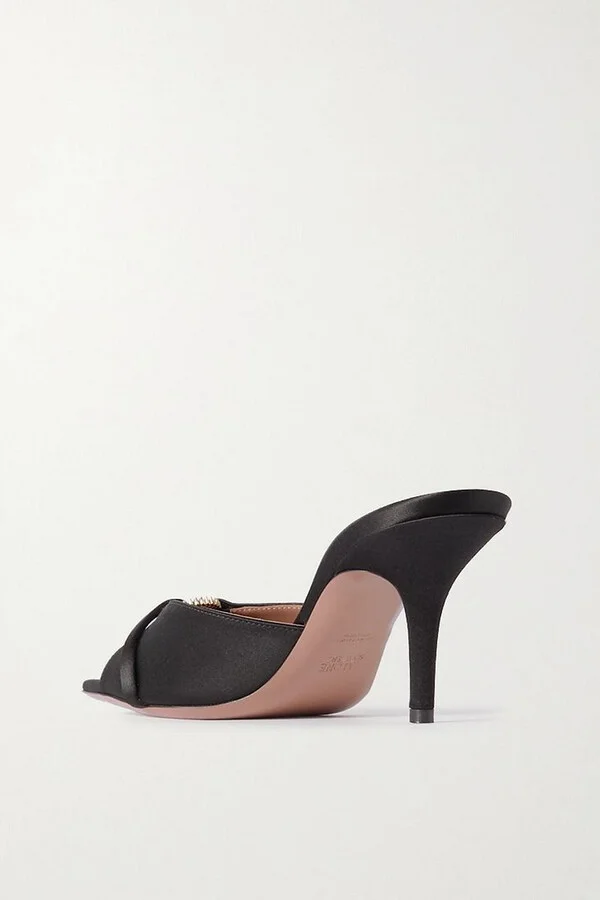 Patricia 70 crystal-embellished satin mules - Image 3