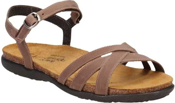 Patricia 7411-EE6 Strappy Women's 10 Oily Bark Nubuck Slip On Sandal FZP133 (Brown,10)