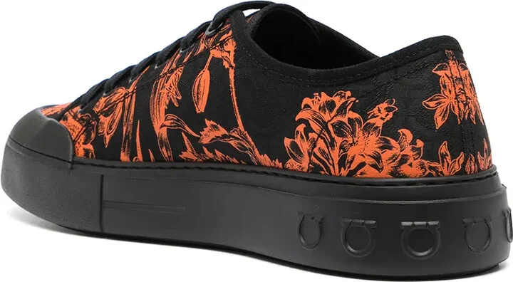 Pattern-Print Low-Top Lace-Up Sneakers - Image 3