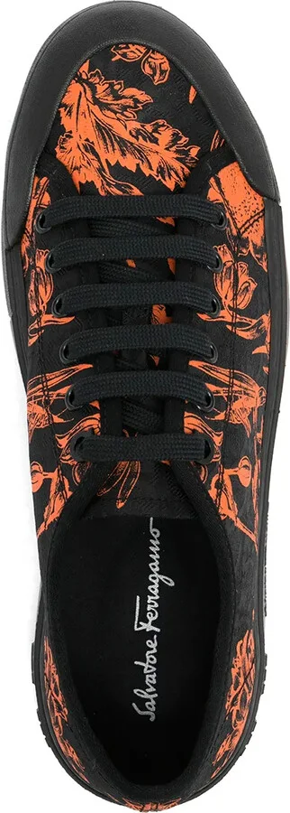 Pattern-Print Low-Top Lace-Up Sneakers - Image 4