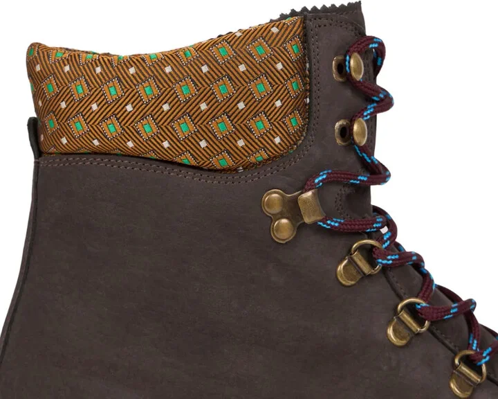 Patterned-Collar Lace-Up Boots - Image 3