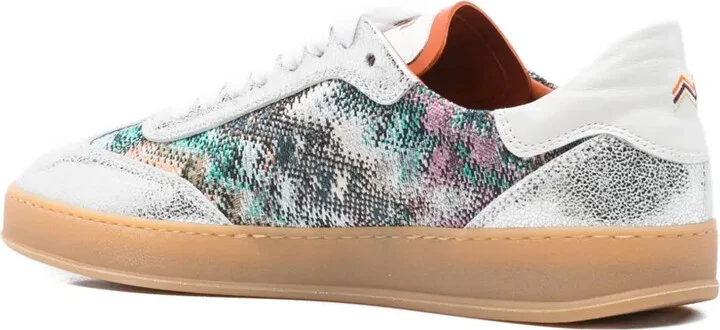 Patterned Leather Sneakers - Image 3