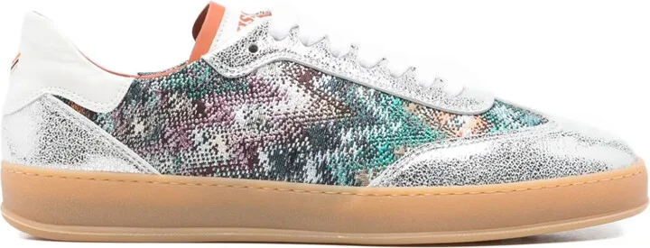 Patterned Leather Sneakers