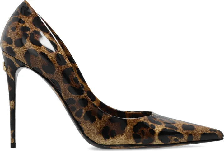 Patterned Pumps, , - Brown