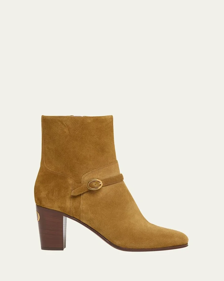 Pattie Suede Buckle Ankle Boots