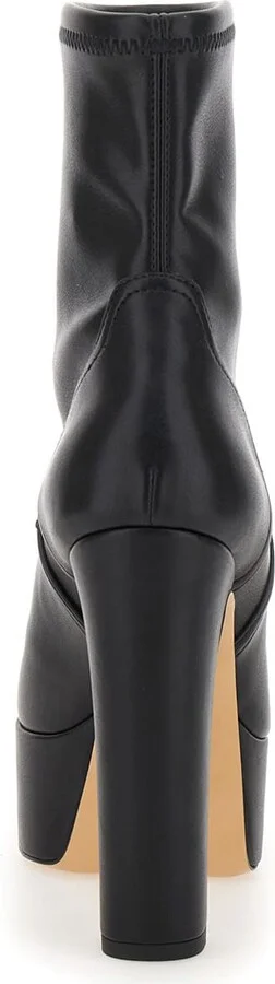Patty Black Ankle Boots With High Heel And Platform In Leather Woman - Image 4