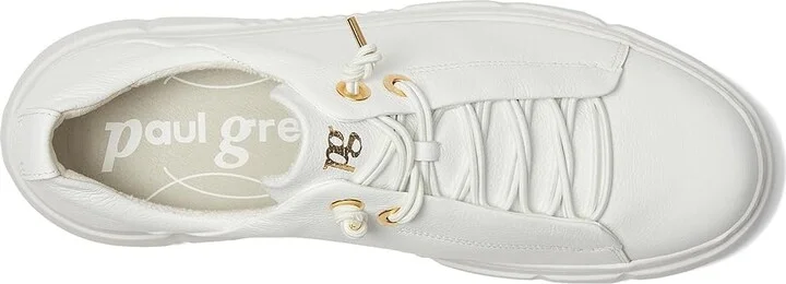 Paul Green Abbey Sneakers Women's Shoes White Leather : AT 7 (US Women's 9.5) M - Image 2