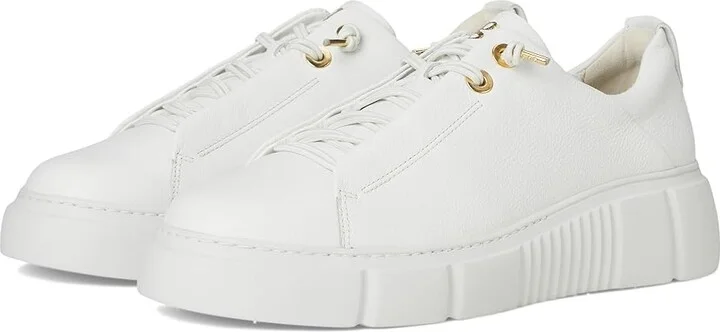 Paul Green Abbey Sneakers Women's Shoes White Leather : AT 7 (US Women's 9.5) M