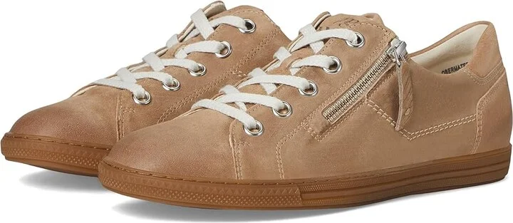 Paul Green Addie Sneakers Women's Shoes Almond Twice : AT 4.5 (US Women's 7) M, Leather