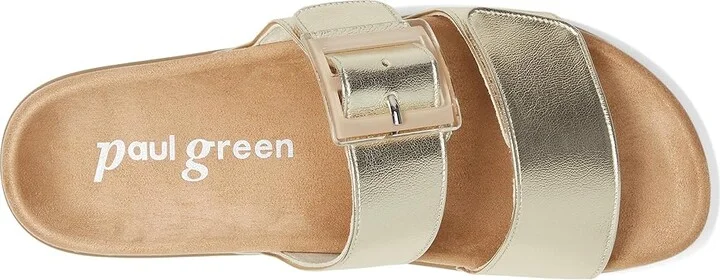 Paul Green Aloha Slide Women's Sandals Platino Metallic Future : AT 5.5 (US Women's 8) M, Leather - Image 2