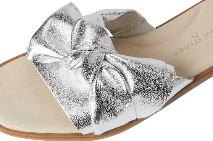 Paul Green Annie Slide Women's Sandals Aluminium Metallic Future : AT 8 (US Women's 10.5) M, Leather - Image 7