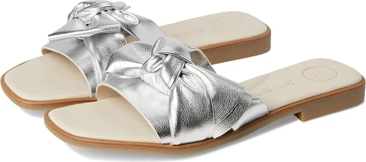 Paul Green Annie Slide Women's Sandals Aluminium Metallic Future : AT 8 (US Women's 10.5) M, Leather