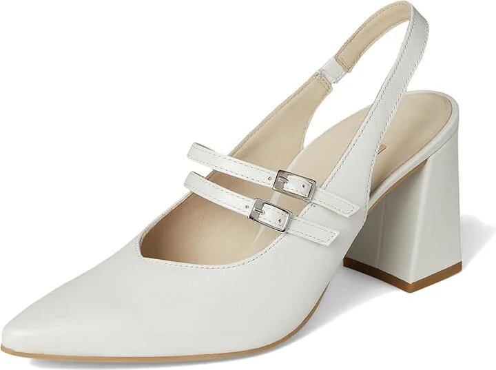 Paul Green Avanti Sling High Heels White : AT 3.5 (US Women's 6) M, Leather - Image 5