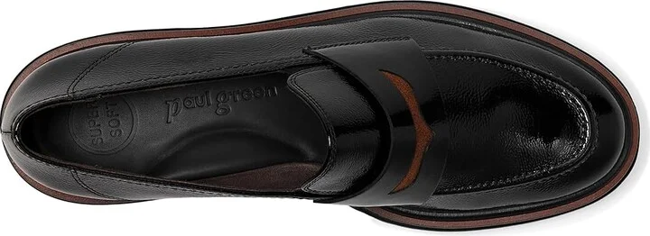 Paul Green Wellesley Loafer Women's Flat Shoes Black Toffee Combo : AT 4 (US Women's 6.5) M, Leather - Image 2