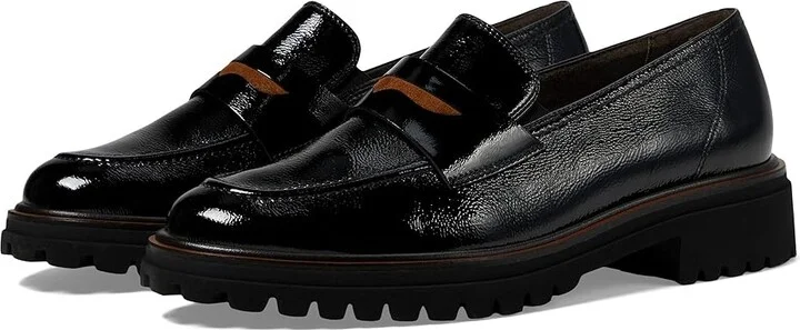 Paul Green Wellesley Loafer Women's Flat Shoes Black Toffee Combo : AT 4 (US Women's 6.5) M, Leather