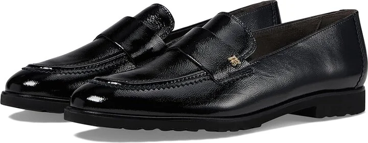 Paul Green Wheaton Flat Women's Flat Shoes Black Crinkled Patent : AT 5 (US Women's 7.5) M, Leather