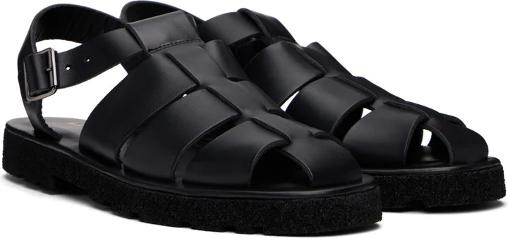 Paul Smith Black Leather Sandoval Fisherman Sandals - Image 4