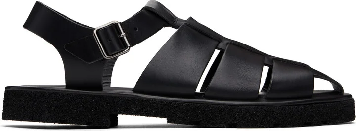 Paul Smith Black Leather Sandoval Fisherman Sandals