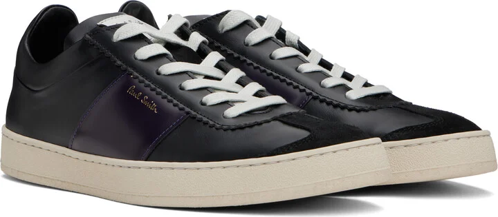 Paul Smith Black & Purple Leather Foley Sneakers - Image 4