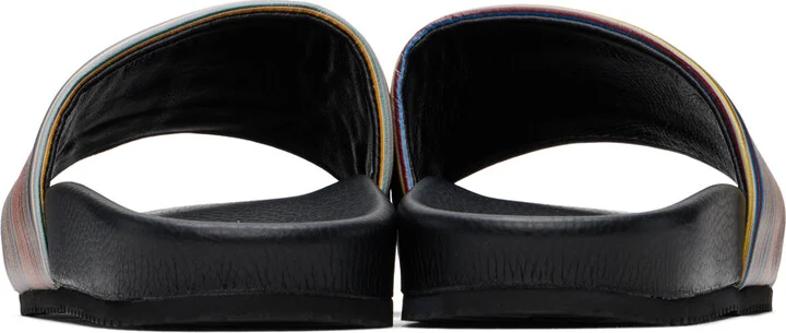 Paul Smith Black Signature Stripe Dru Slides - Image 2
