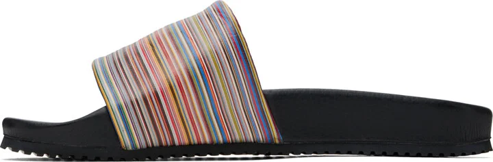 Paul Smith Black Signature Stripe Dru Slides - Image 3