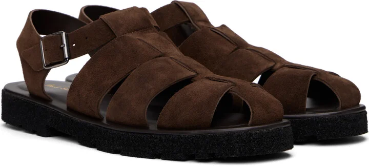 Paul Smith Brown Suede Sandoval Fisherman Sandals - Image 4