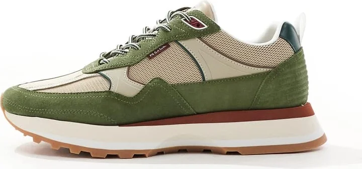 Paul Smith suede mix chunky sneakers with logo in green - Image 2