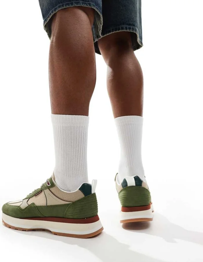 Paul Smith suede mix chunky sneakers with logo in green - Image 3
