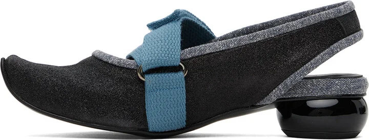 Paula Canovas Del Vas Black Diablo Stripy Ballerina Heels - Image 3
