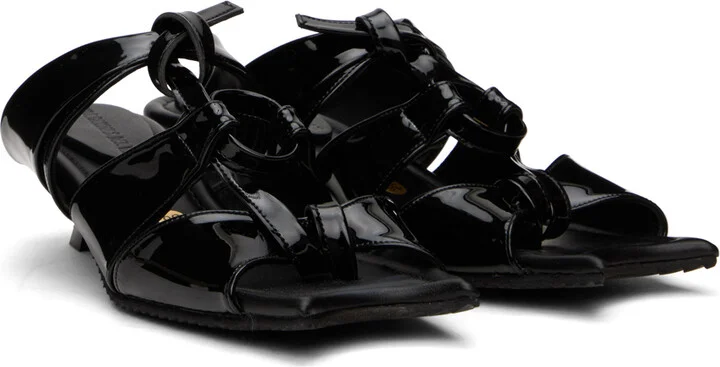 Paula Canovas Del Vas Black Diablo Twist Heeled Sandals - Image 4