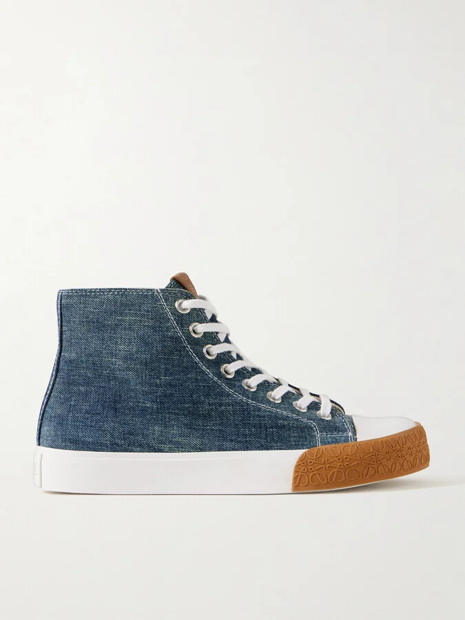 + Paula's Ibiza Bloc Rubber-Trimmed Denim High-Top Sneakers