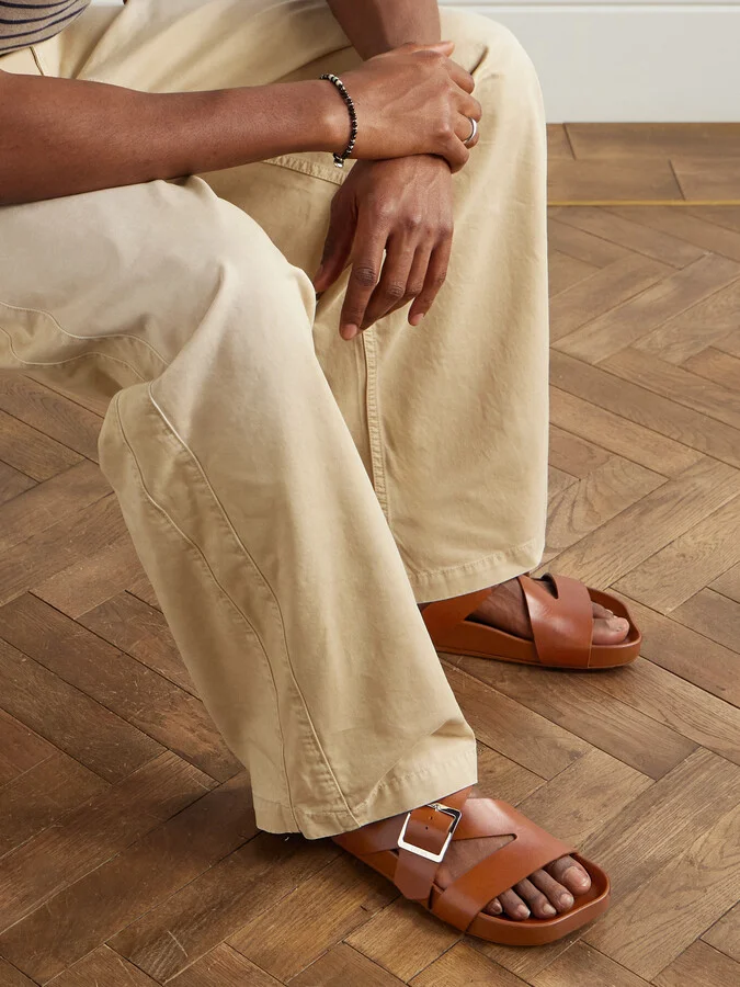 + Paula's Ibiza Ease Buckled Leather Slides - Image 2
