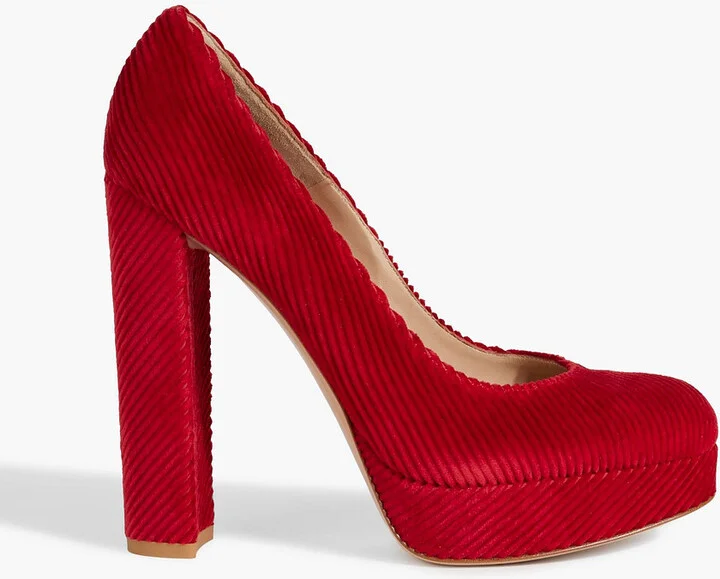 Paulina corduroy platform pumps