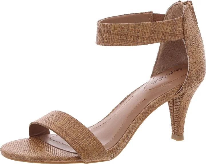 Payce Womens Zipper Cone Heel Ankle Strap