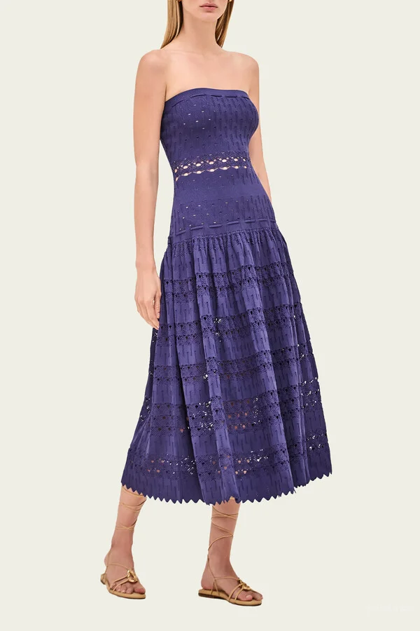 Payge Midi Dress in Navy Blue