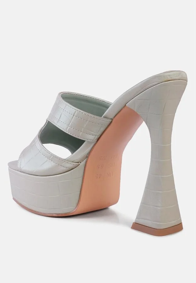 Pda Croc High Heel Platform Sandals - Image 6