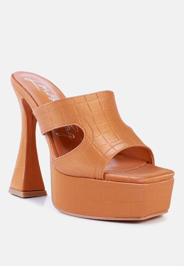 Pda Croc High Heel Platform Sandals - Image 8