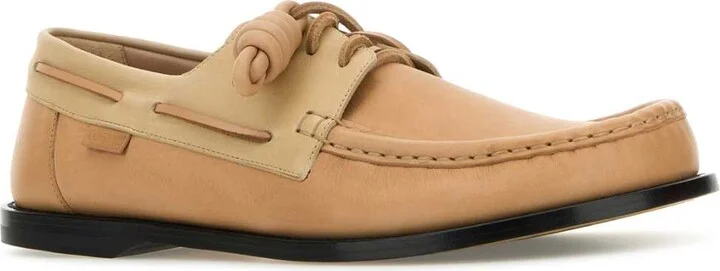 Peach Leather Campo Boat Loafers - Image 2