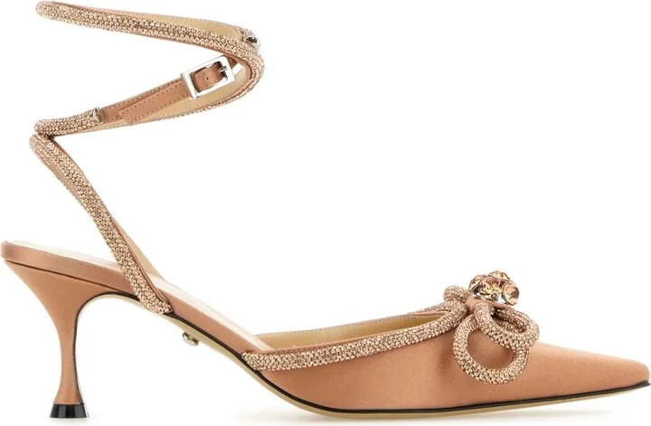 Peach Satin Pumps