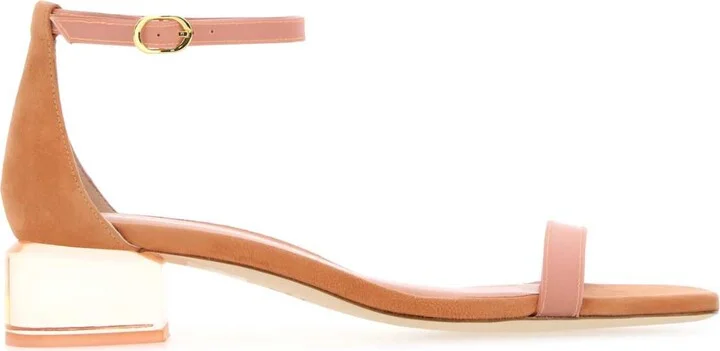 Peach Suede Lucite Nudistcurve Sandals