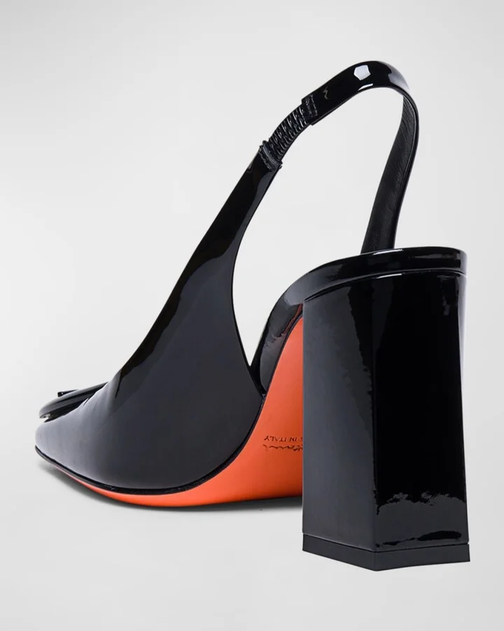 Peaches Patent Buckle Slingback Pumps - Image 2