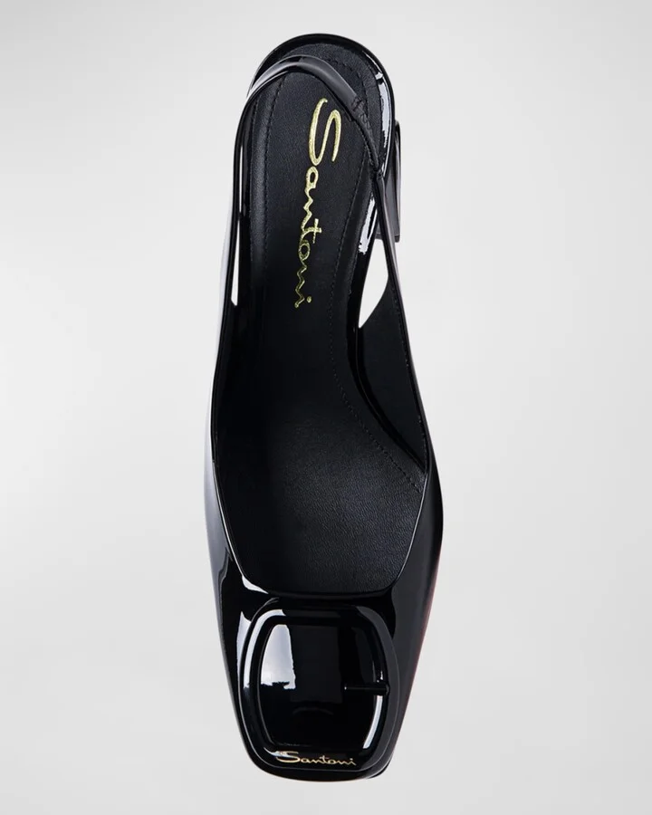 Peaches Patent Buckle Slingback Pumps - Image 3