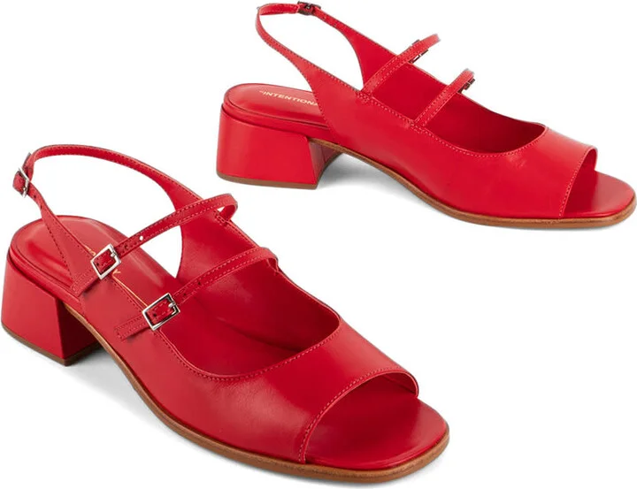 Peaches Slingback Heel-Red - Image 2
