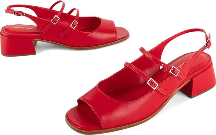 Peaches Slingback Heel-Red