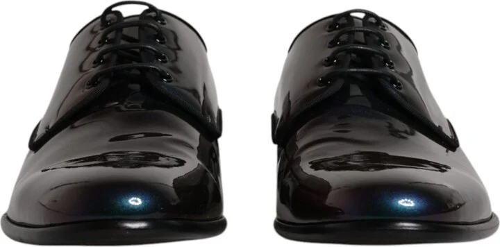 Peacock Patent Leather Derby Men Dress Men's Shoes - Image 2