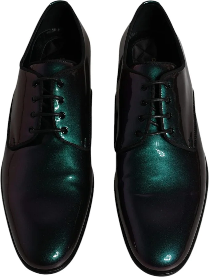 Peacock Patent Leather Derby Men Dress Men's Shoes - Image 3