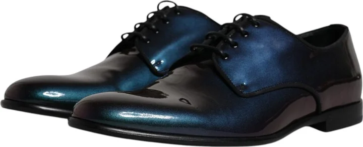 Peacock Patent Leather Derby Men Dress Men's Shoes - Image 4