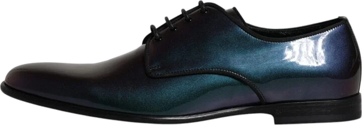 Peacock Patent Leather Derby Men Dress Men's Shoes - Image 6