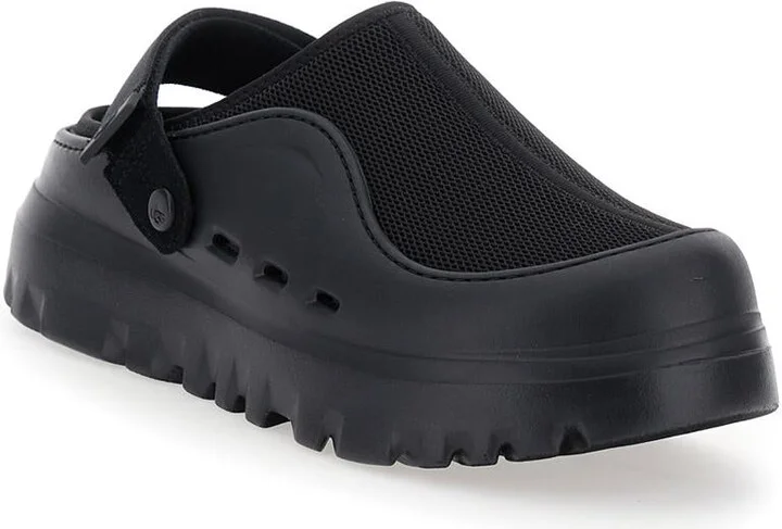 'Peakmod' Black Mules With Adjustable Strap And Lug Sole In Tech Fabric Man - Image 2