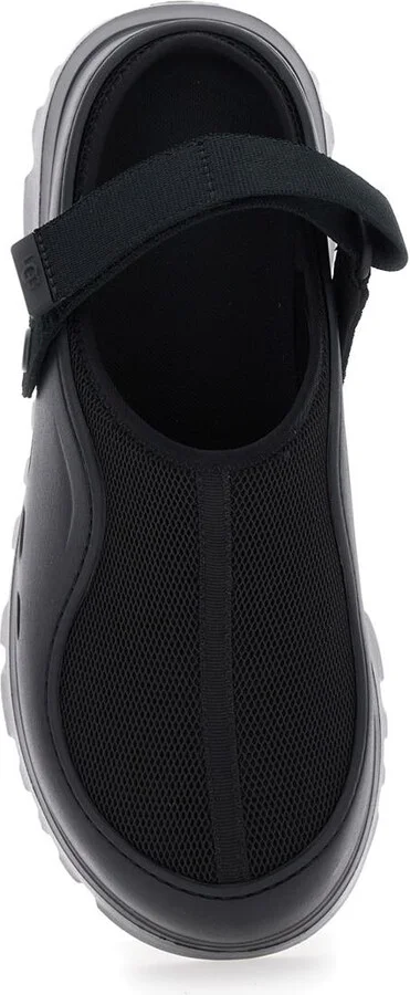 'Peakmod' Black Mules With Adjustable Strap And Lug Sole In Tech Fabric Man - Image 4